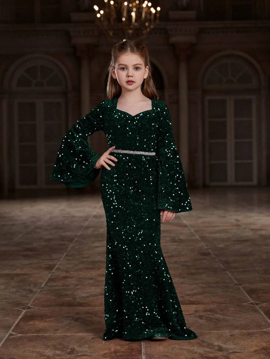 Shimmering Velvet girls mermaid dress