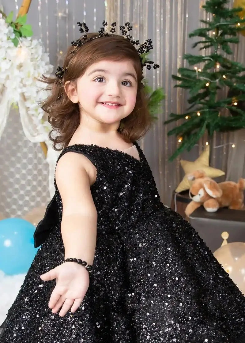 Princess black sparkle dress