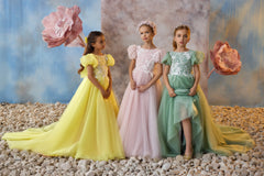 Pastel Dresses – Whimsical Tulle & Floral Appliqués