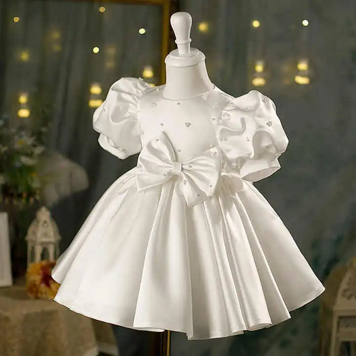 white flower girl dress